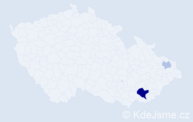 Příjmení: 'Blažonová', počet výskytů 4 v celé ČR
