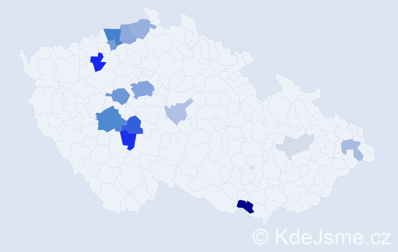 Příjmení: 'Weigert', počet výskytů 60 v celé ČR