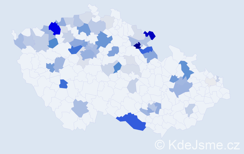 Příjmení: 'Šnáblová', počet výskytů 189 v celé ČR