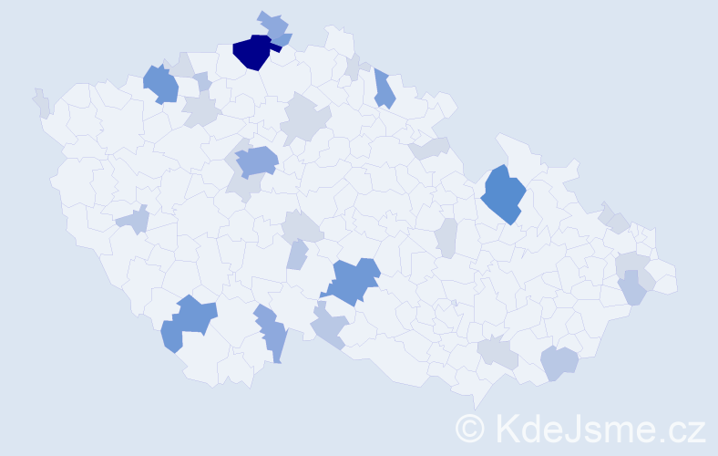 Příjmení: 'Čičák', počet výskytů 88 v celé ČR