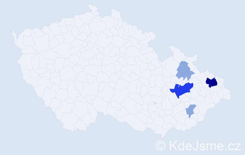 Příjmení: 'Mecnarowská', počet výskytů 18 v celé ČR