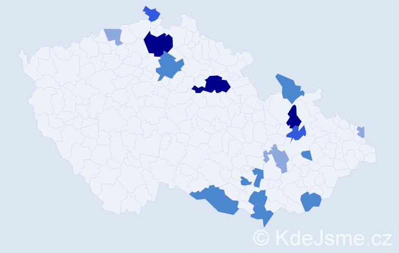 Příjmení: 'Merka', počet výskytů 40 v celé ČR