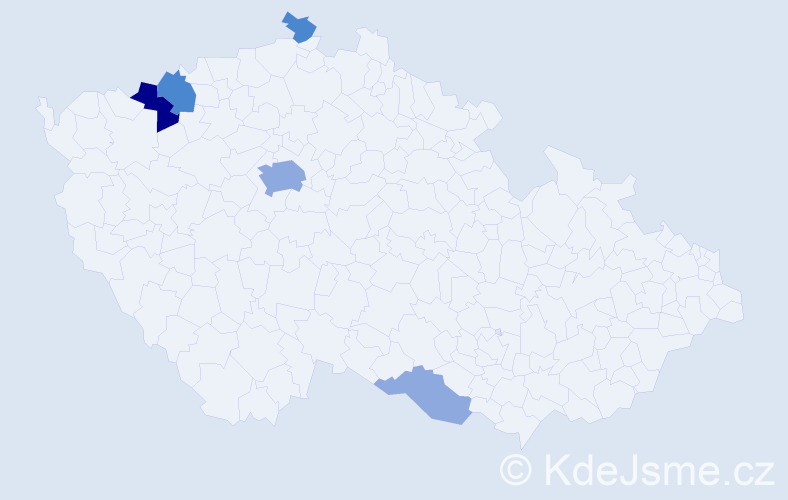 Příjmení: 'Dinebier', počet výskytů 11 v celé ČR