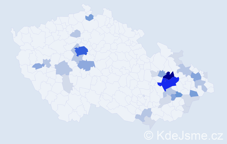Příjmení: 'Tiefenbach', počet výskytů 99 v celé ČR
