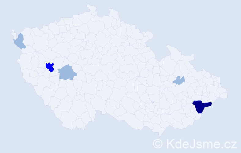 Příjmení: 'Pavlendová', počet výskytů 10 v celé ČR
