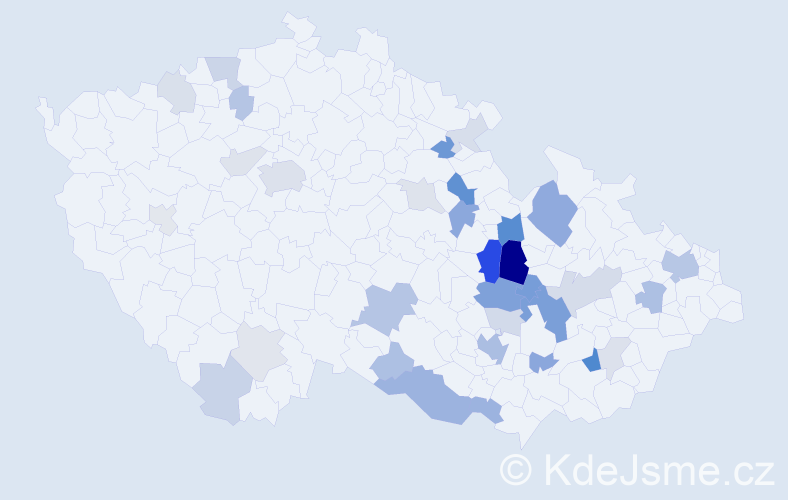 Příjmení: 'Kalandra', počet výskytů 96 v celé ČR