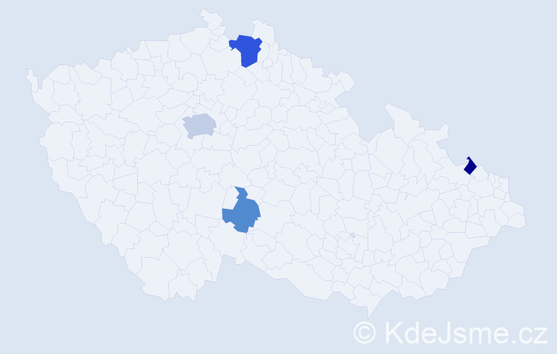 Příjmení: 'Hickey', počet výskytů 8 v celé ČR