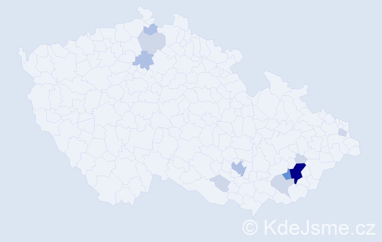 Příjmení: 'Utinková', počet výskytů 32 v celé ČR