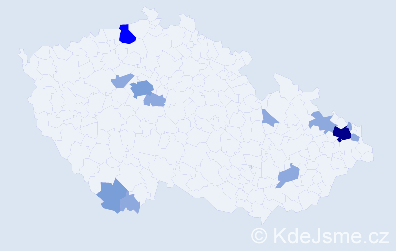 Příjmení: 'Lovászová', počet výskytů 24 v celé ČR