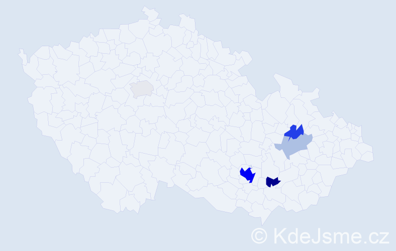 Příjmení: 'Strublová', počet výskytů 16 v celé ČR