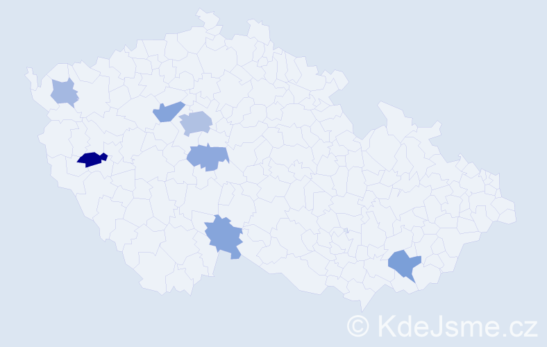 Příjmení: 'Klempera', počet výskytů 17 v celé ČR