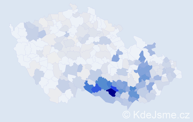 Příjmení: 'Kopeček', počet výskytů 1042 v celé ČR