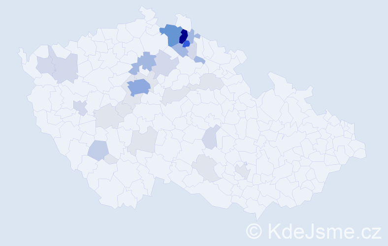 Příjmení: 'Štryncl', počet výskytů 119 v celé ČR