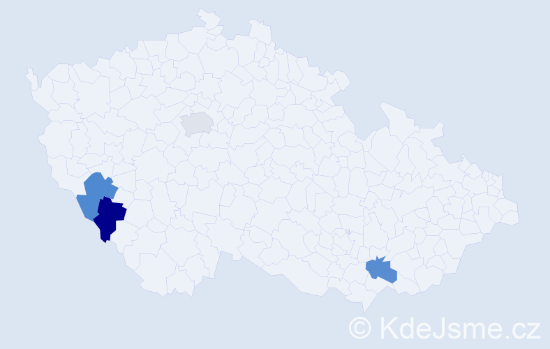 Příjmení: 'Borsányiová', počet výskytů 4 v celé ČR