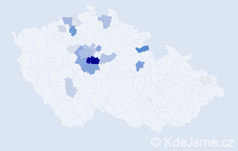 Příjmení: 'Kaliba', počet výskytů 62 v celé ČR