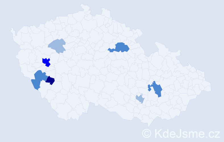 Příjmení: 'Ibrmajerová', počet výskytů 15 v celé ČR