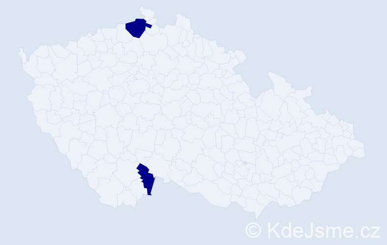 Příjmení: 'Najdl', počet výskytů 2 v celé ČR