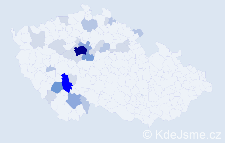 Příjmení: 'Řeřábková', počet výskytů 72 v celé ČR