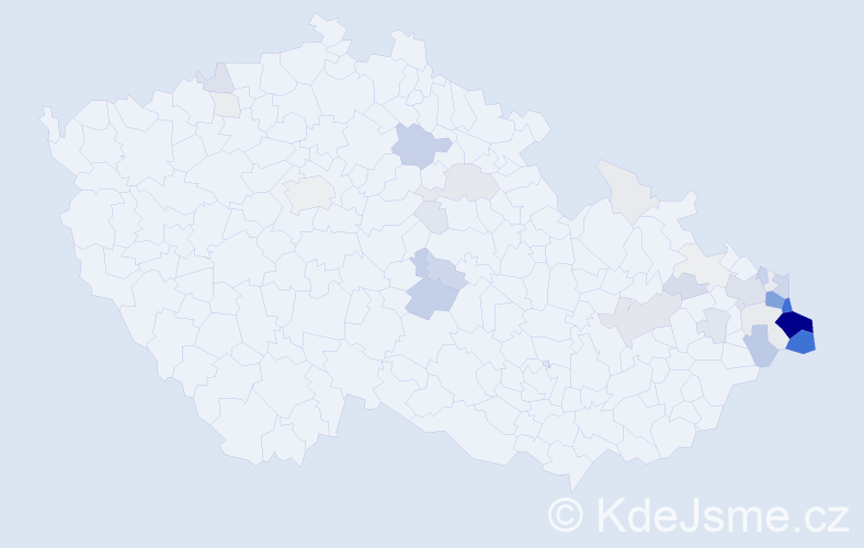 Příjmení: 'Szturcová', počet výskytů 187 v celé ČR