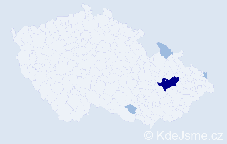 Příjmení: 'Rendárová', počet výskytů 7 v celé ČR