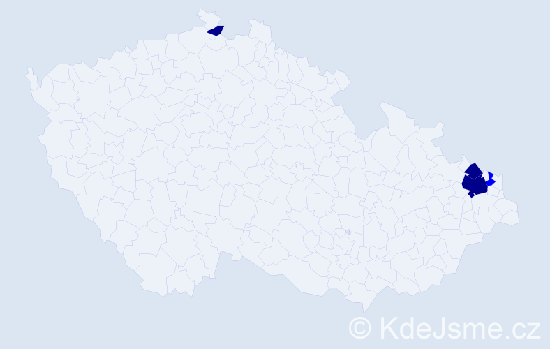 Příjmení: 'Baąová', počet výskytů 7 v celé ČR
