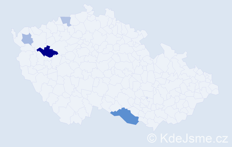 Příjmení: 'Rocskár', počet výskytů 7 v celé ČR
