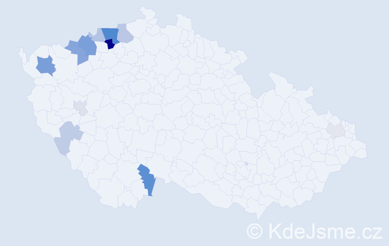 Příjmení: 'Ádiová', počet výskytů 30 v celé ČR