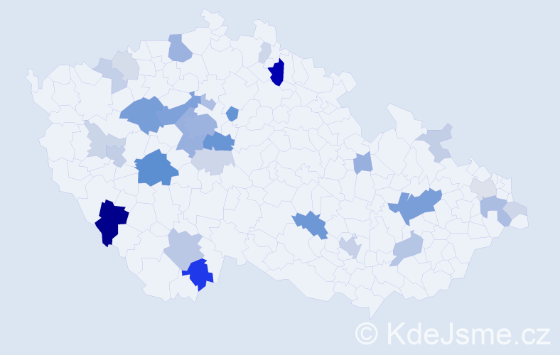 Příjmení: 'Todorov', počet výskytů 115 v celé ČR