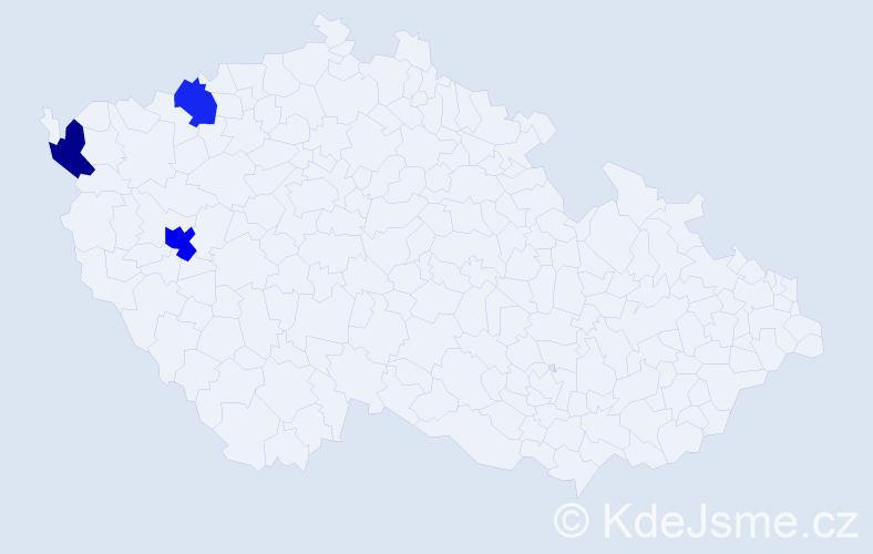 Příjmení: 'Bůha', počet výskytů 4 v celé ČR