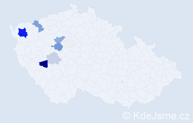 Příjmení: 'Kačír', počet výskytů 21 v celé ČR