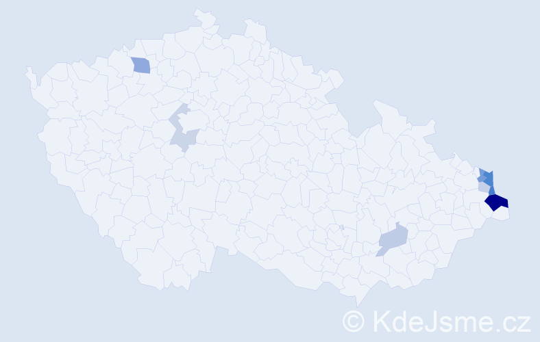 Příjmení: 'Wardasová', počet výskytů 22 v celé ČR