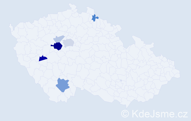 Příjmení: 'Kotršal', počet výskytů 15 v celé ČR