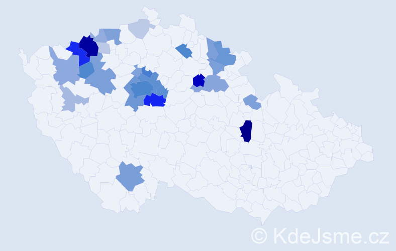Příjmení: 'Kefurt', počet výskytů 106 v celé ČR