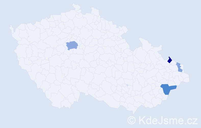 Příjmení: 'Kancner', počet výskytů 18 v celé ČR
