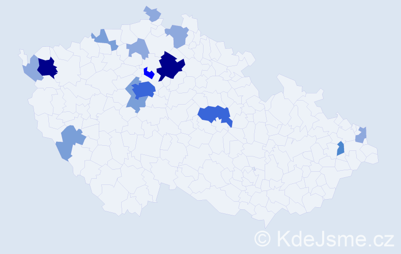 Příjmení: 'Milčinská', počet výskytů 44 v celé ČR