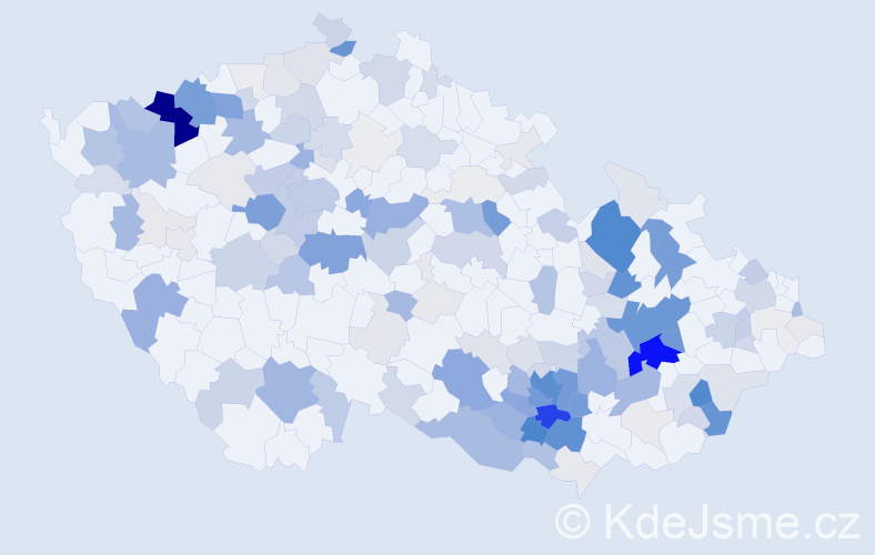 Příjmení: 'Bartlová', počet výskytů 659 v celé ČR