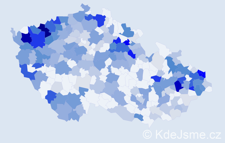 Příjmení: 'Molnárová', počet výskytů 794 v celé ČR