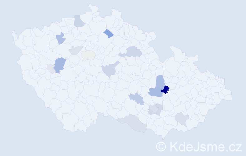 Příjmení: 'Kolinská', počet výskytů 25 v celé ČR