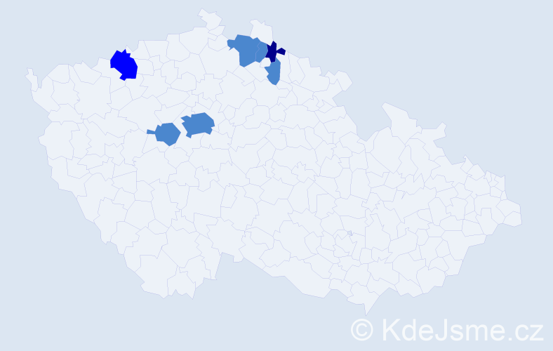 Příjmení: 'Karnethová', počet výskytů 10 v celé ČR