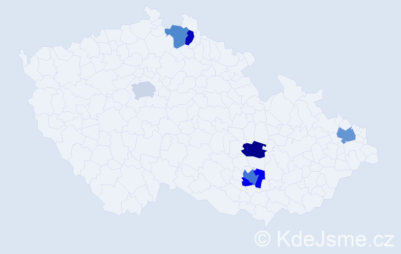 Příjmení: 'Kudynek', počet výskytů 18 v celé ČR