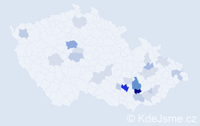 Příjmení: 'Zachrlová', počet výskytů 73 v celé ČR