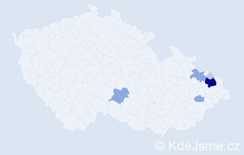 Příjmení: 'Put', počet výskytů 17 v celé ČR