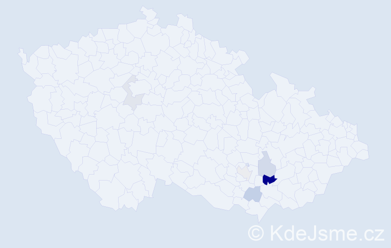 Příjmení: 'Nevidová', počet výskytů 9 v celé ČR