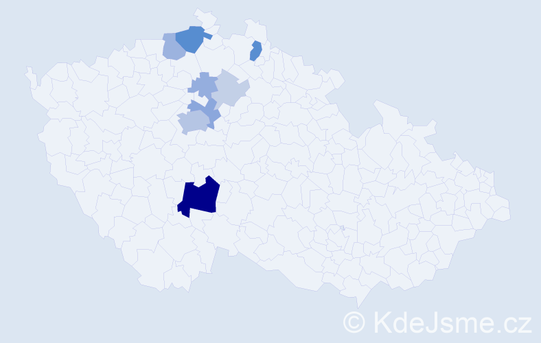 Příjmení: 'Bejdl', počet výskytů 32 v celé ČR
