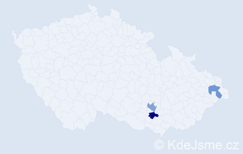 Příjmení: 'Khmelnytskyy', počet výskytů 4 v celé ČR
