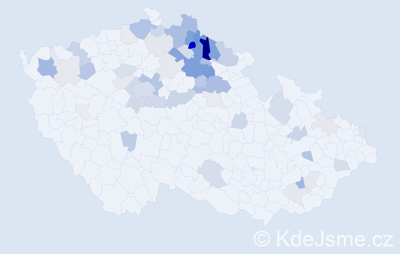 Příjmení: 'Machačková', počet výskytů 145 v celé ČR