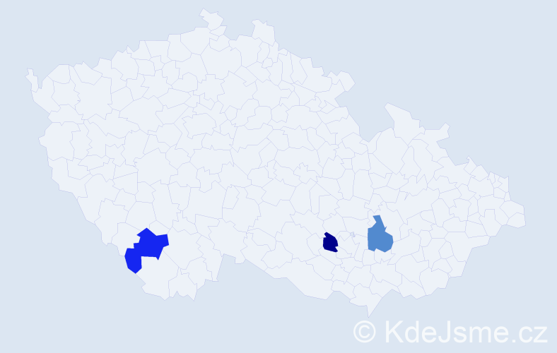 Příjmení: 'Kandzerová', počet výskytů 3 v celé ČR