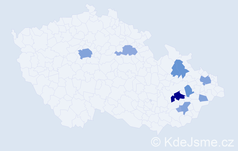 Příjmení: 'Gybas', počet výskytů 27 v celé ČR