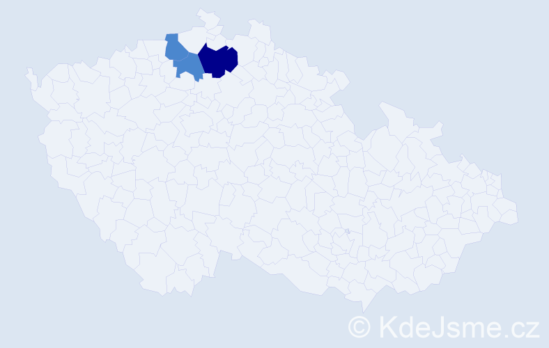 Příjmení: 'Ladišová', počet výskytů 5 v celé ČR