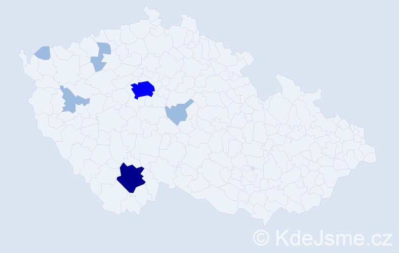 Příjmení: 'Demutová', počet výskytů 12 v celé ČR